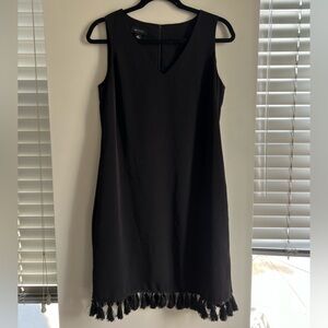 AB Studio Black Sleeveless Sheath Midi Dress